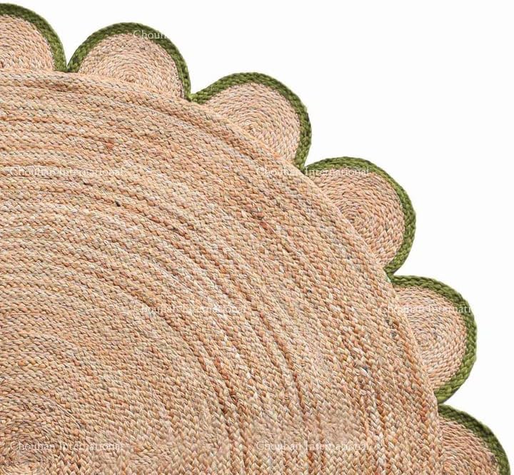 Miniatura 7 de Alfombra redonda de yute natural de 4 x 4, 5 x 5, 6 x 6 pies, alfombra redonda de yute natural con borde festoneado, alfombra trenzada bohemia y