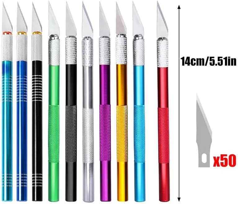 Non-Slip Metal Scalpel Knife Kit Cutter Engraving Craft knives with 5pcs Blades Mobile Phone PCB DIY Repair Hand Tools - (Color: Type1)