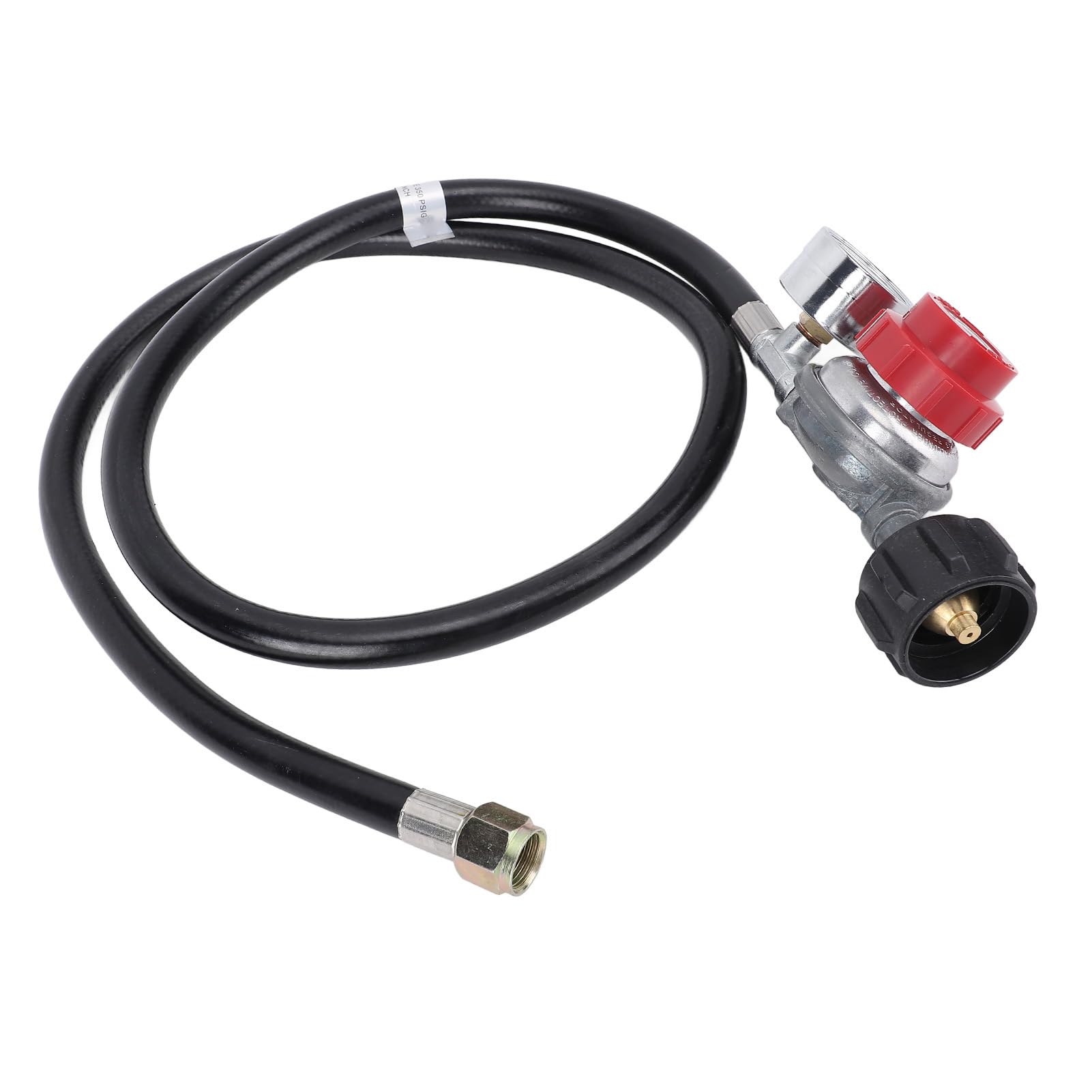 Regulowany wysokociśnieniowy regulator C3H8 od 0 do 30 PSI z wężem o długości 4 stóp i manometrem od 0 do 60 PSIG – Wydajność 130 000 BTU – Kompatybilny z grillami, frytownicami,