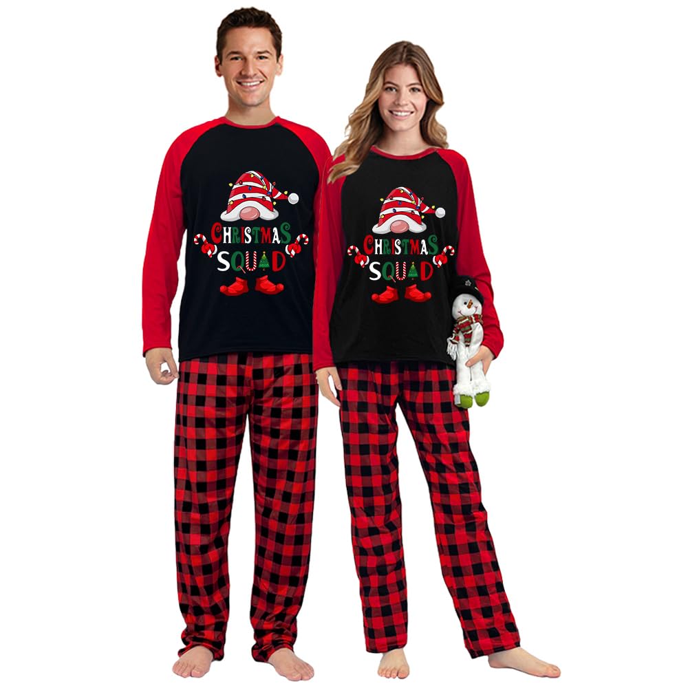 iHapHap Plus Size Christmas Matching Pajamas Set for Women Or Men Adults Pajamas Set