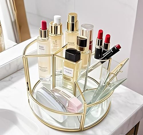 Miniatura 3 de Soporte para brochas de maquillaje giratorio de 360, organizador de maquillaje, bandeja de perfume, organizador de baño y almacenamiento para