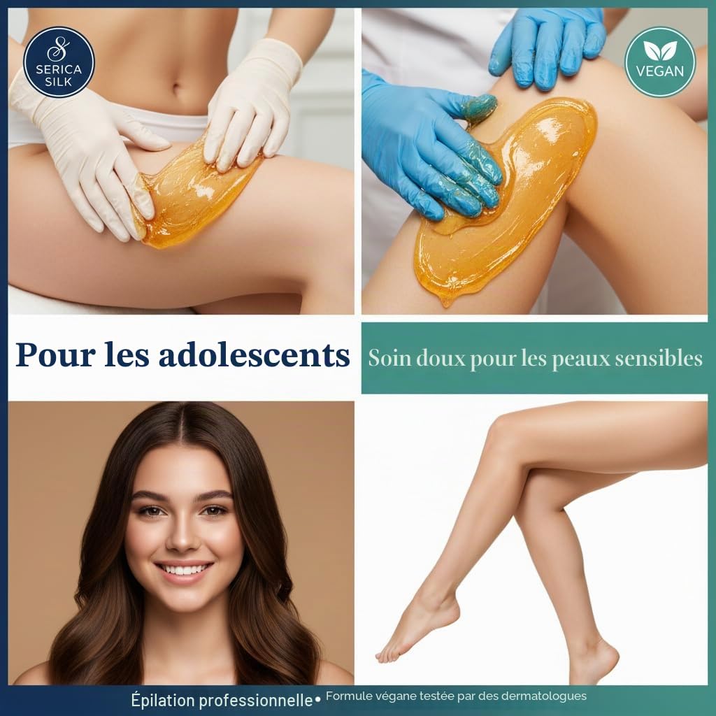 Pâte au sucre - 500 g - Cire au sucre de densité moyenne pour le corps, le bikini et les jambes - Pour débutants et professionnels, salon et maison - Sans chauffage, végétalien et hypoallergénique