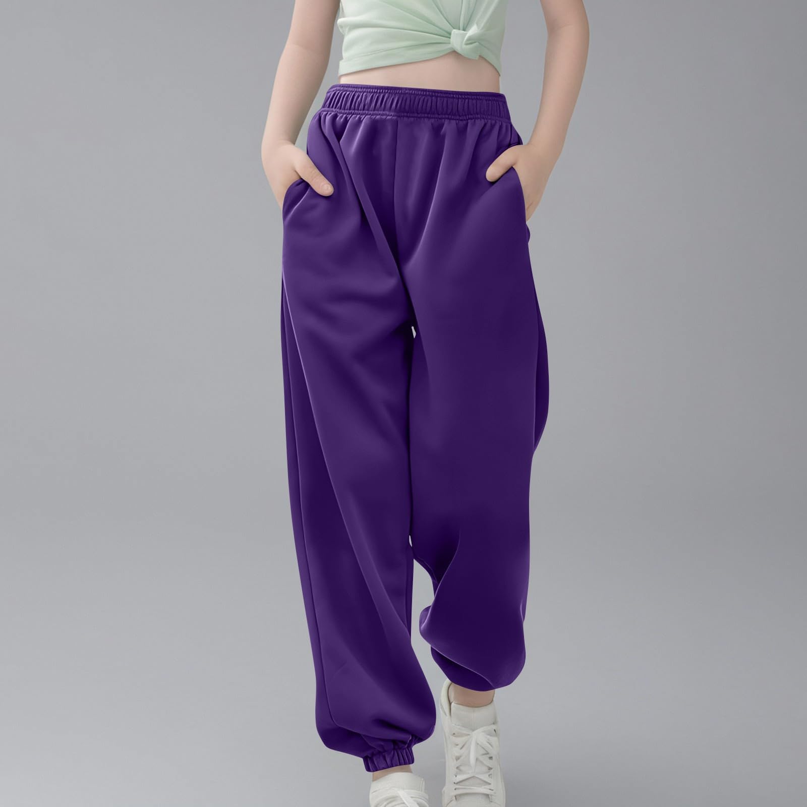 Generisch Pantaloni della tuta per bambini, pantaloni casual per attività all'aperto, pantaloni della tuta larghi per bambini, pantaloni della tuta per 5-15 anni, vestiti, adolescenti, ragazze