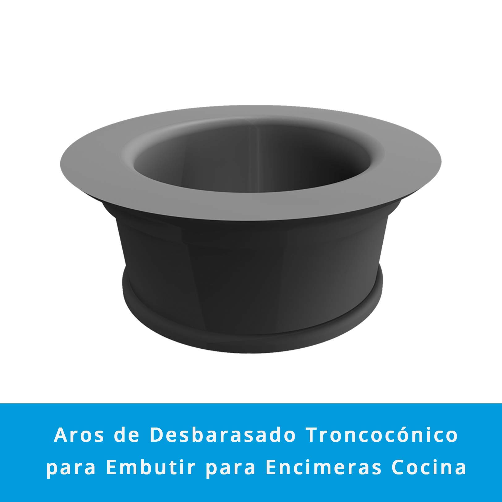 Set de 2 Joints Troncoconiques pour Poubelle Cousines, Faites en Gomme de Caoutchouc noire a Basse intensité. | idéal per Cousines Industrielles.