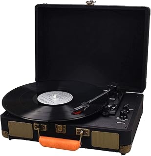 Record Player Bluetooth With Speakers For Vinyl,turntable Supports Headphone Jack 33/45/78rpm Speed,RCA Audio Output And AUX Audio Input,Vintage Retro Gift Ornamen