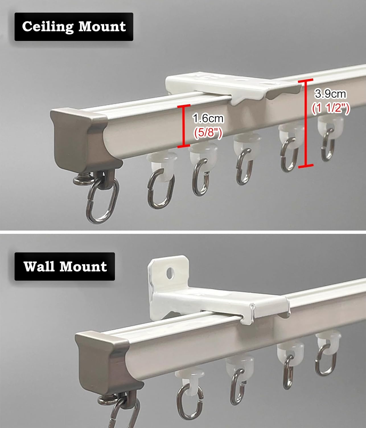 Heavy-Duty Bendable Curtain Track System, U-Shape Window Curtain Rails, Ceiling & Wall Mount Curved Rod for RV Sliding Curtains, 14ft (427cm) - Durable & Flexible Design