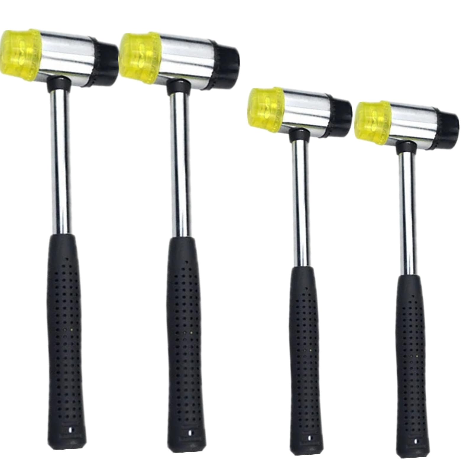 ninesung Small Rubber Mallet Hammer Tool - 4 Pcs Non Marring Hammer Tapping Block for Flooring Mallet Rubber Hammer Small Hammer for Crafts - Jewelry Wood Nylon Double Faced Soft Mallet