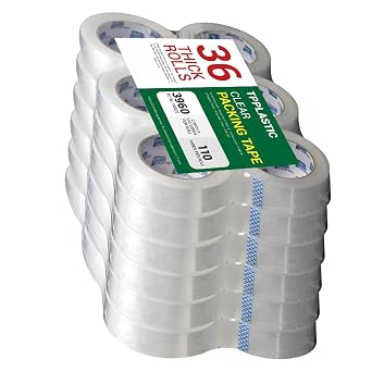 Heavy Duty Packing Tape, Ultra Strong, Refill for Packaging and Shipping 2 inch x 2 mil x 110 Yards