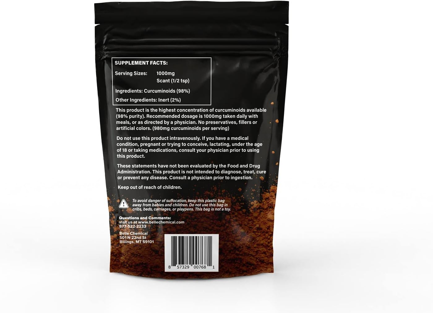 Belle Chemical 98% Pure Curcumin Powder (98% Curcuminoids) (100 Grams) - Image 2