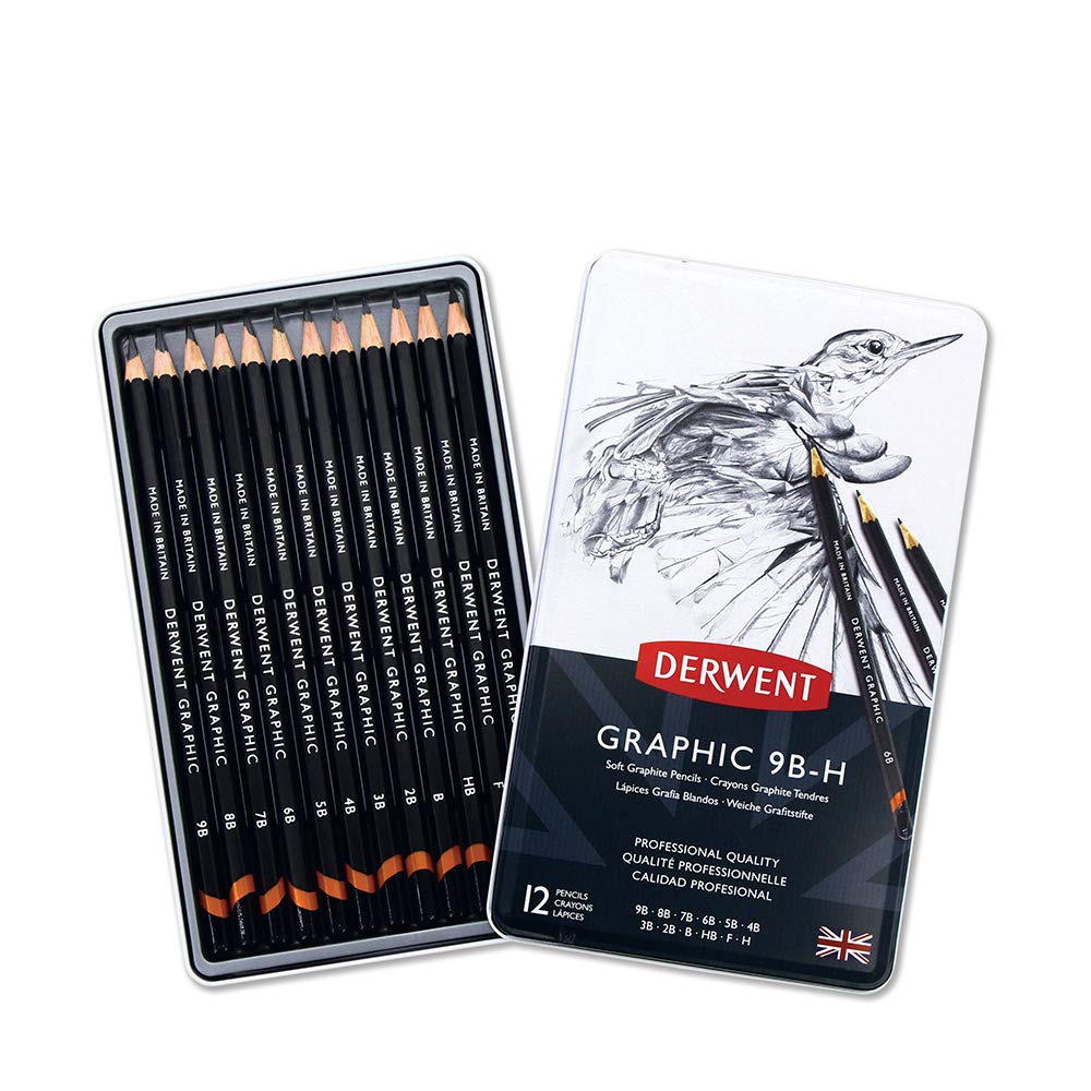 Derwent: grafiche matita latta: set di 12: morbido