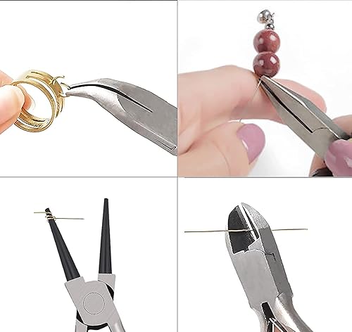 Miniatura 3 de A2ZScilab Juego de alicates para joyería, 10 alicates para hacer joyas, kit de herramientas que incluye alicates de punta de aguja, alicates de