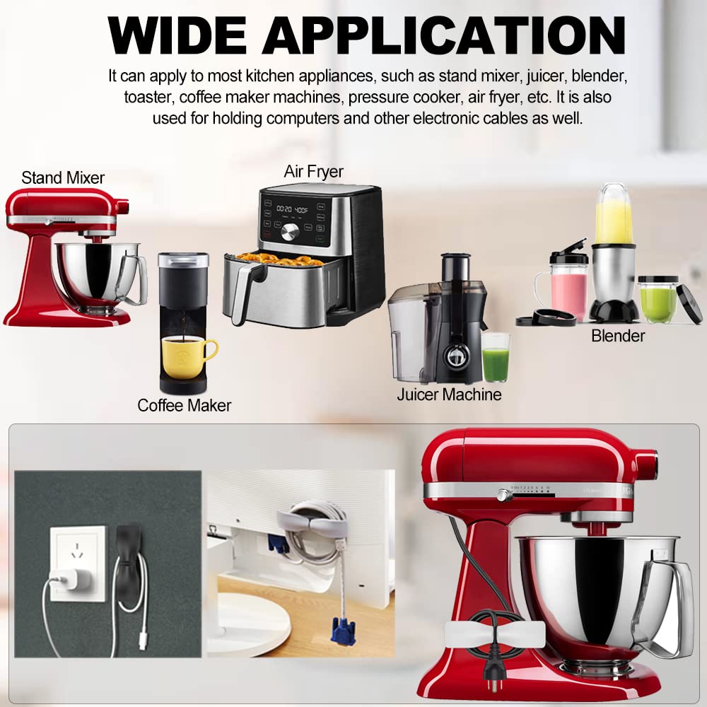Cord Organizer For Kitchen Appliances - 6 Pack Adhesive Cord Winders, Cord Keeper For Mixer, Coffee Maker, Air Fryer