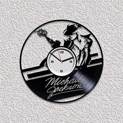 Kovides Michael Clock Pop King Moonwalker Vinyl Wall Clock Gift Mj Michael Vinyl Record Clock Silent Mechanism Wall Clock #TOP1