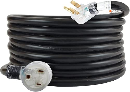 Miniatura 1 de Cable de extensión de soldador de 25 pies, 220 V, 50 amperios, calibre 8, resistente, industrial, NEMA 6-50, cable de máquina de soldadura con