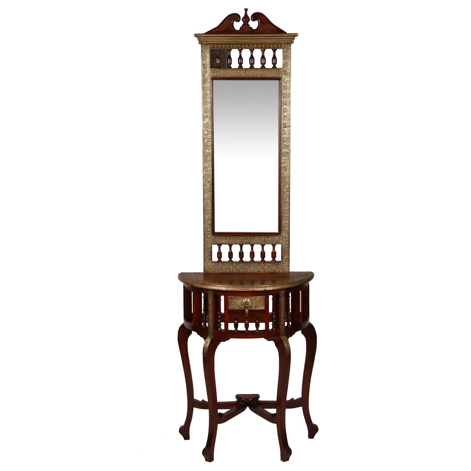 THAR ARTS AND FURNITURE Console Table Mirror Frame Semi Circle Shaped