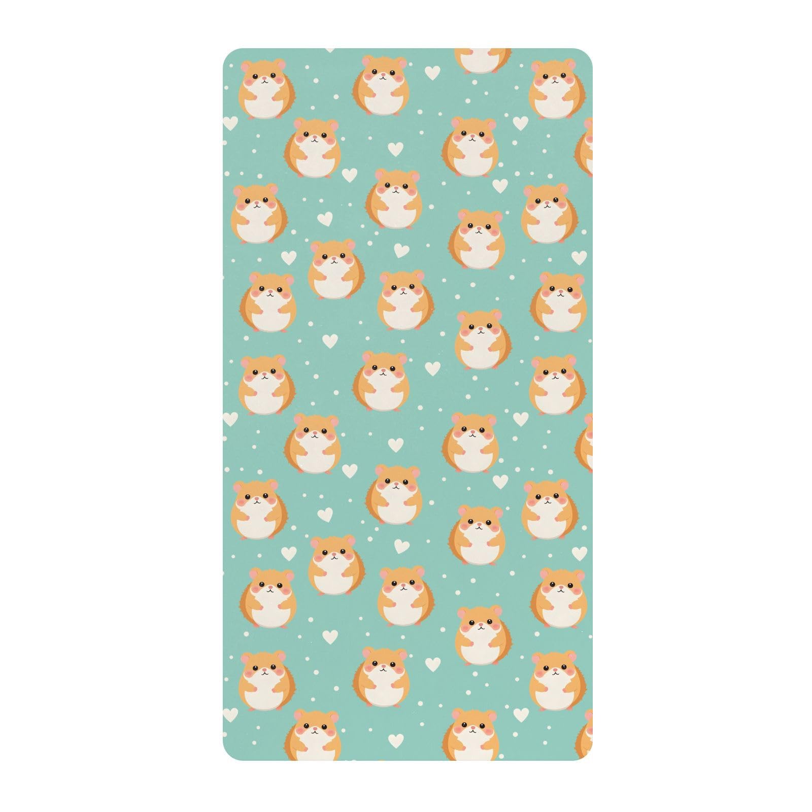 Drap-housse pour berceau de bébé motif hamster mignon à pois pour garçons et filles, matelas standard doux, 71,1 x 132,1 cm