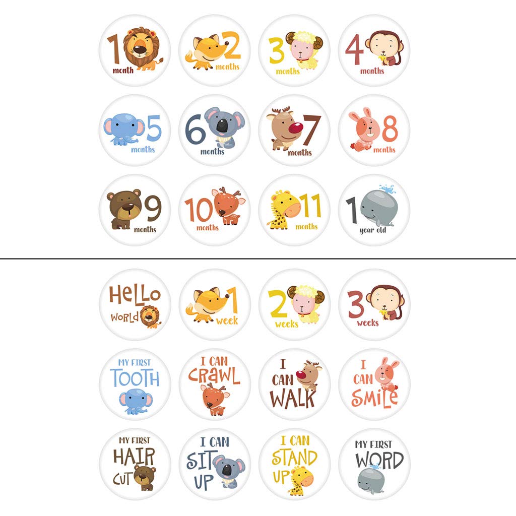12 Pcs Month Sticker Baby Photography Memorial Monthly Kids Commemorative Card Number Photo Props Accessories Gifts Baby Monthly Stickers Boys Baby Monthly Stickers Girl Baby Monthly