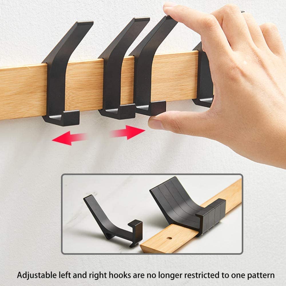 Garderobenhaken, Moderne und platzsparende Garderobe mit 5 verstellbaren Haken for Jacken, Mäntel, Schals Handtaschen(B)