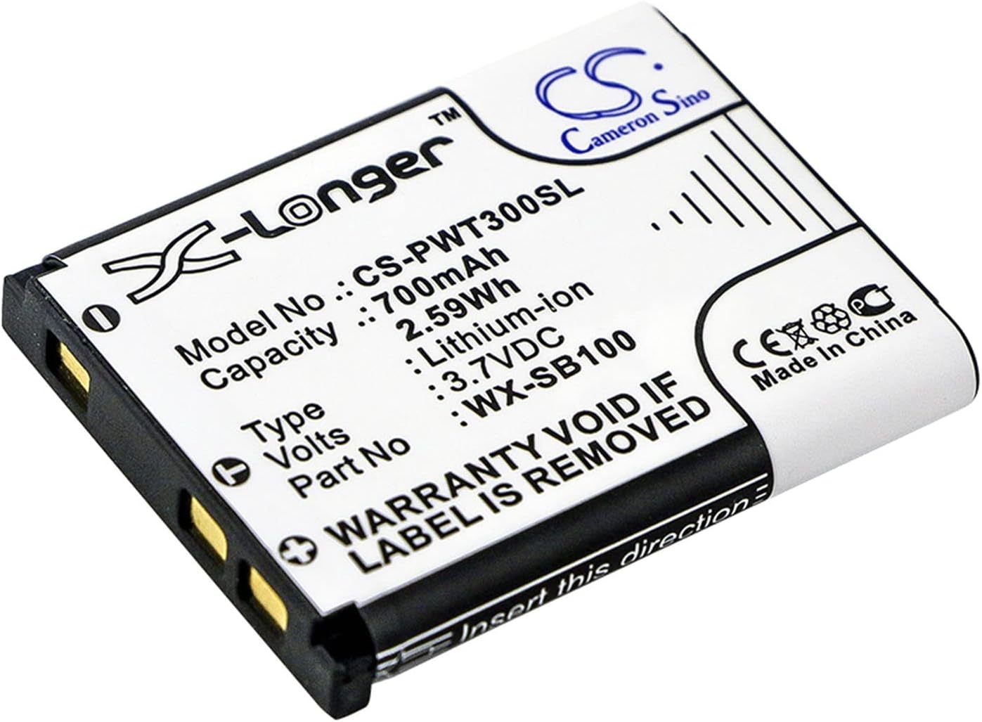 Cameron Sino Battery for Panasonic Attune II HD3, WX-CH455, WX-ST100, WX-ST300 PN: WX-SB100 700mAh