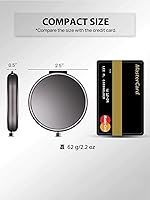 Vista 2 de Espejo compacto, juego de 2 espejos de maquillaje de bolsillo con aumento de doble cara 1X/2X (redondo, negro ónix)