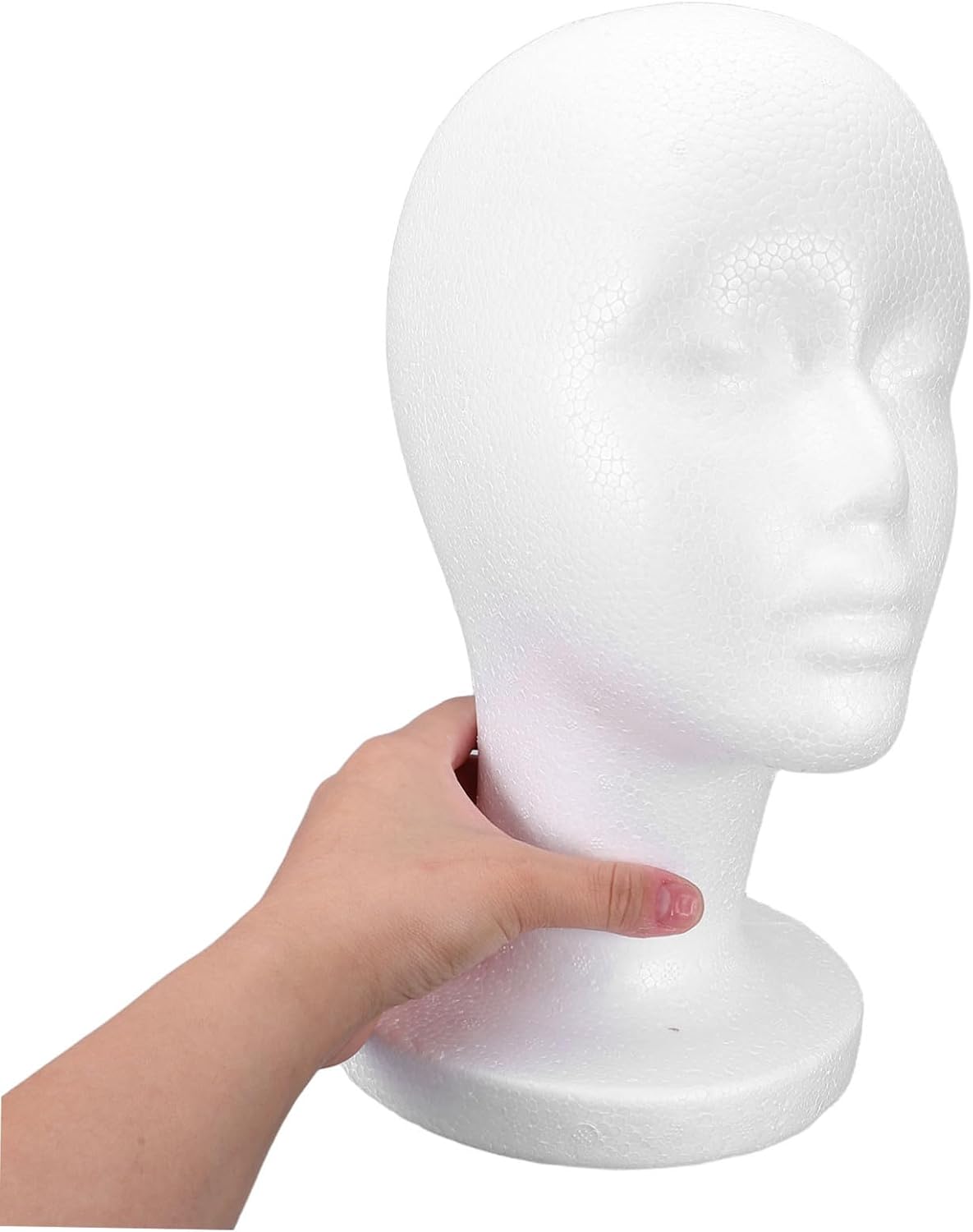 2pcs Foam Mannequin Head Display Stands for Wigs and Hats Lightweight Realistic White Head Models for Retail Setup and Halloween Decoration