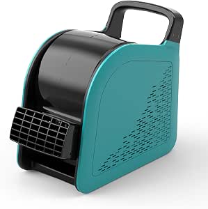 Blower Fan 185° Rotatable 3-Speed Utility Air Mover with 2 AC Outlets, Blue