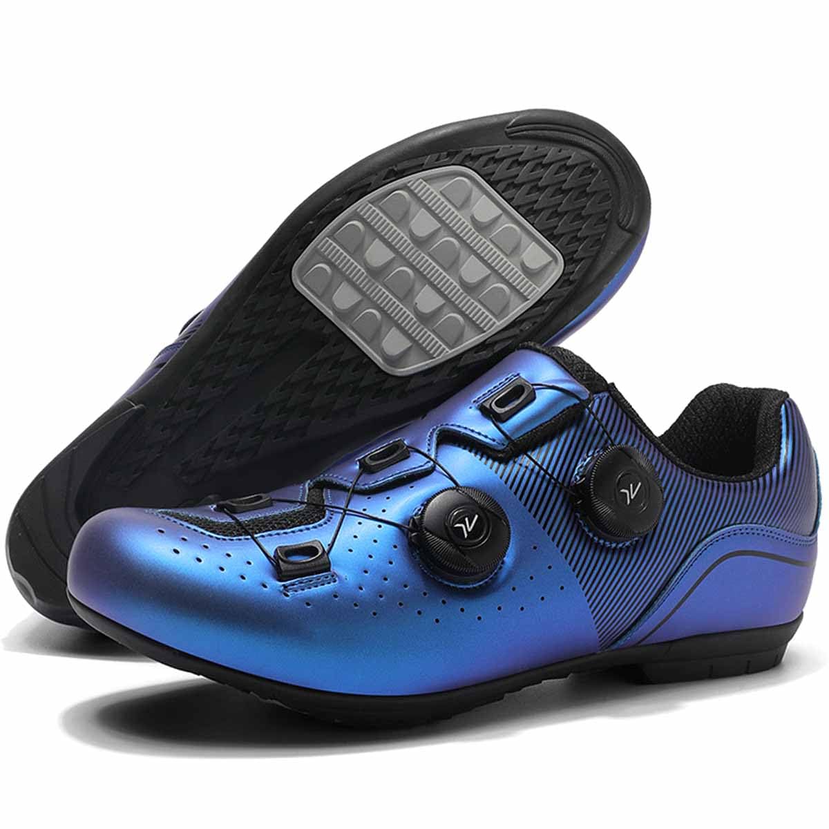 Zapatillas Ciclismo Hombre, Suela de Goma Zapatos de Bicicleta