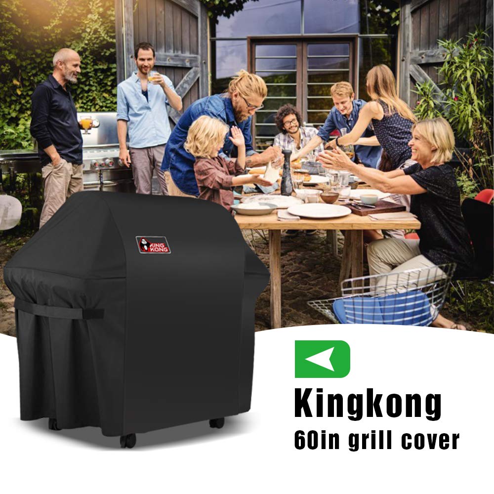 Kingkong 7107 Grillabdeckung Wasserdicht für Weber Genesis E und S Series Gasgrill inklusive Edelstahl Fleischgabel, Spatel und Zange, Genesis E/S-60
