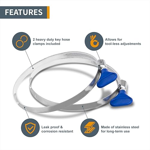 Miniatura 9 de POWERTEC 70161 Manguera de recolección de polvo de poliuretano, manguera flexible resistente a las perforaciones, manguera resistente en espiral