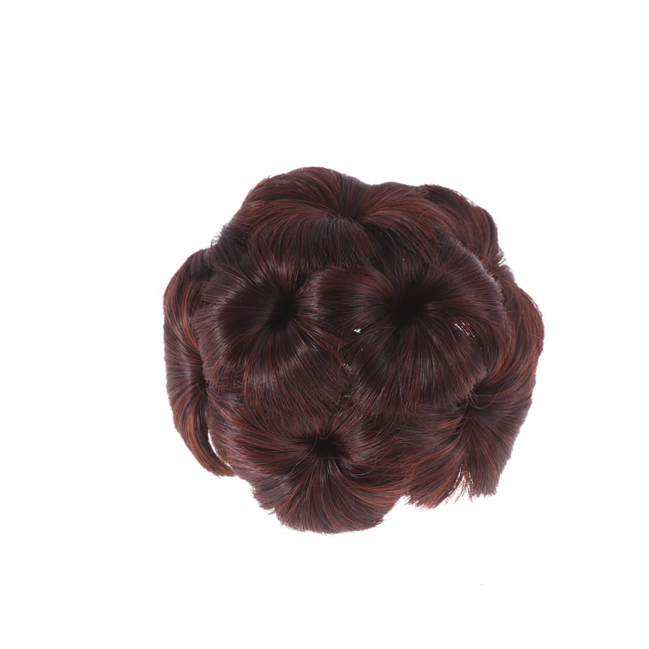 CALLARON 1Pc Flower Design Synthetic Hair Updo Clip Bun Hair Chignon Clip for Women Dark Brown Easy to Use Hair Bun Accessory for Volume and Fullness Durable and Stylish Hair Decoration