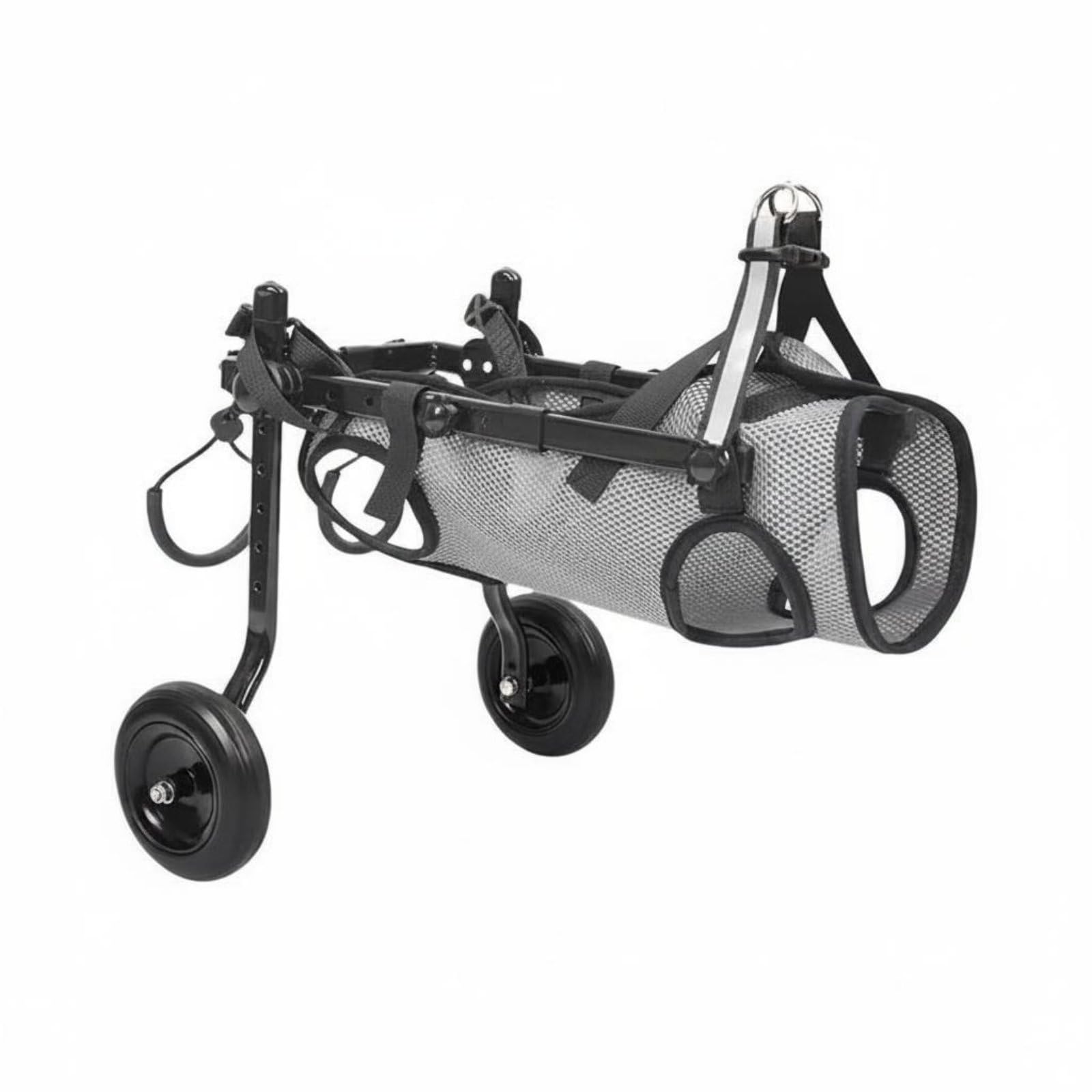 Comfortable Small Dog Rehabilitation Wheelchair Adjustable Dog Rear Leg Wheelchair Lightweight Pet Mobility Transport Stable for Dogs with Paralysis, Post-Injury Care, Light Gray, M-image-44