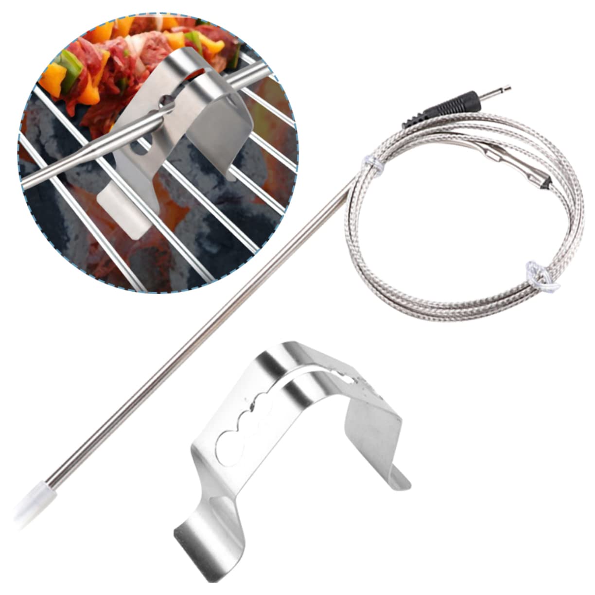 Toddmomy 5 Sätze Küchen Grill Temperaturfühler mit Halterung für Bbq und Grill Temperatursonde und Dreifacher Clip für Präzise Messungen und Einfache Handhabung