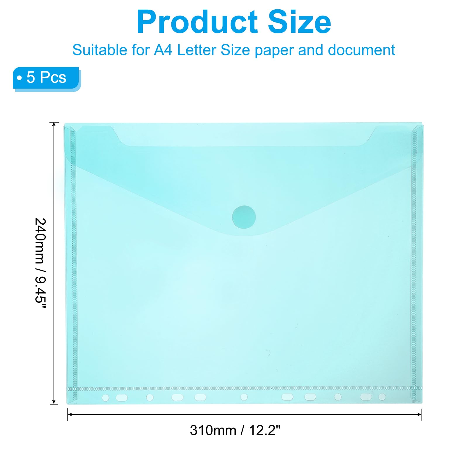 PATIKIL A4 Plastic Binder Pockets for 11 Ring Binder - Image 2