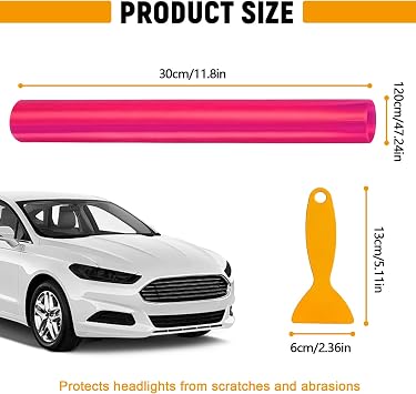 Car Headlight Tint Film,Waterproof Tail Light Tint(Pink)