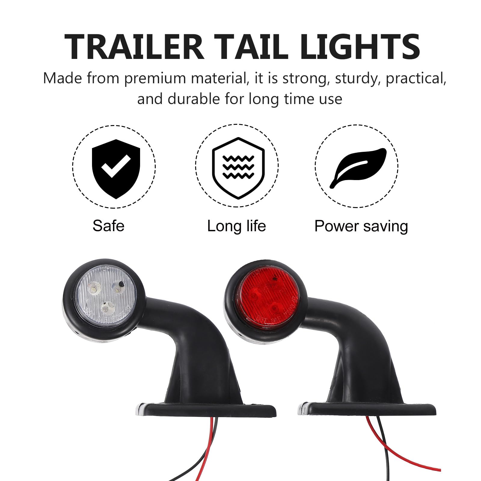 Luces Traseras LED para Camión 12Led Rojo y Intermitentes Laterales de Remolque Luz de Codo Paquete de 2 Unidades Compatibles con Modelos Generales para Señalización