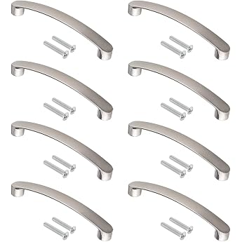 Furniture Handles Cabinet Handles 96 mm Hole Spacing Pack of 8 Aluminium Kitchen Handles Silver Furniture Handle Cabinet Handle Modern Style Drawer Handles for Drawers Cupboards Kitchen Cabinets