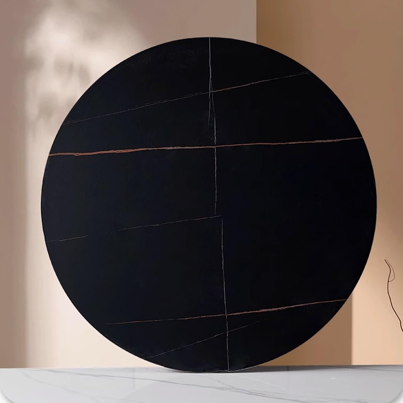 Dsewtezxi Black Marble Rotating Lazy Susan For Table Top, Rotating Serving Tray For Dining Cake Table, Restaurant Serving Lazy Susan Turntable, Commercial Centerpiece Tray, For Home, Party, Hotel