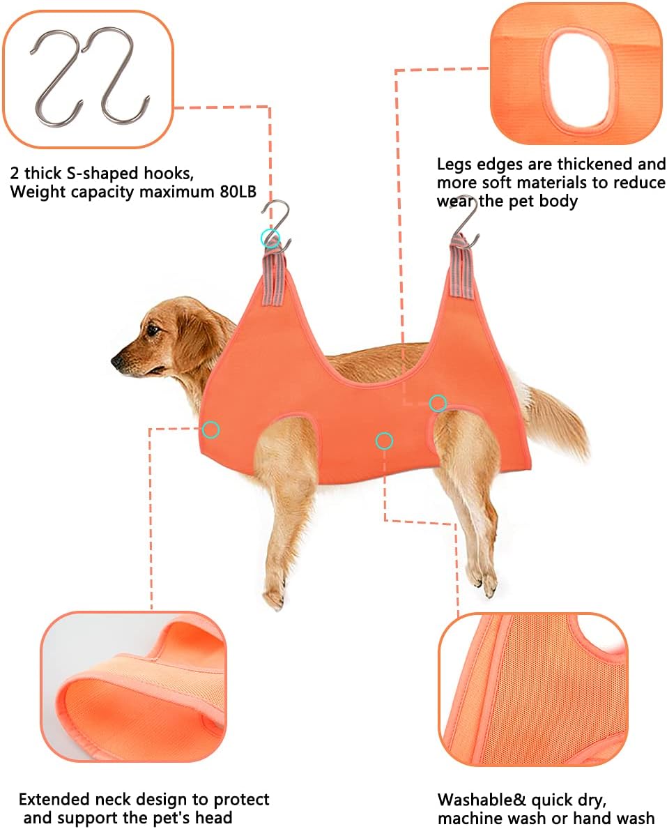Buy Pet Grooming Hammock Dog Harness For Small Medium Dogs Cats With 2 Hooks And Nail Clippers Trimmer Pet Supplies Sling Kit For Grooming Trimming Nail Pets Bathing Online In Indonesia