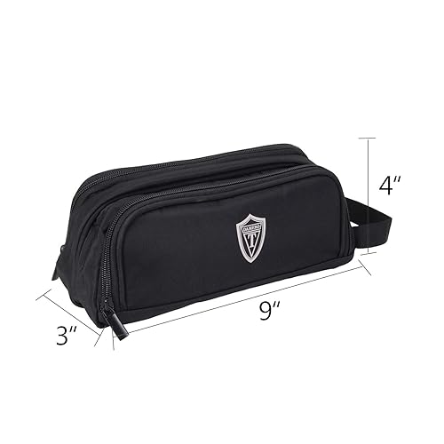 Miniatura 7 de Damero Organizador de viaje, bolsa de almacenamiento de aseo para hombres con dos compartimentos para afeitadora electrónica, cortadora de pelo,