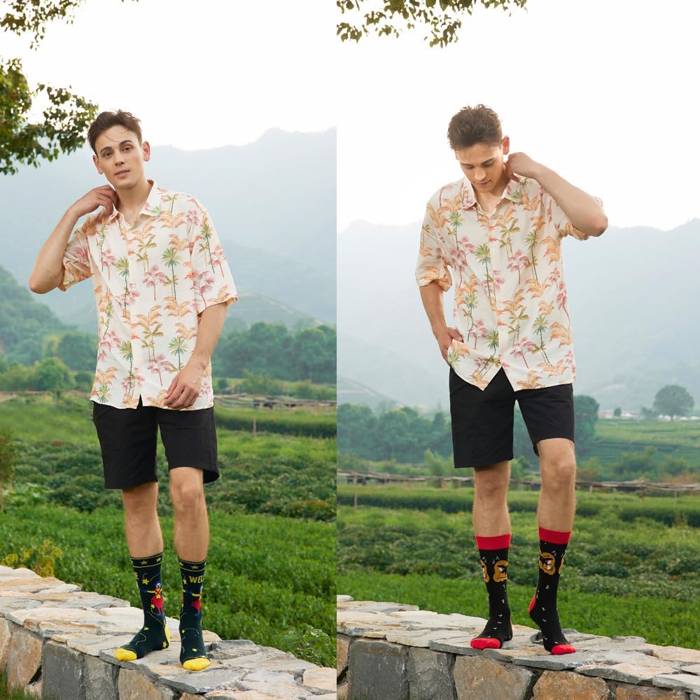 BONANGEL Halloween Socks Men, Funny Novelty Cute Holiday Crew Socks, Crazy Halloween Gifts for Men - Image 2