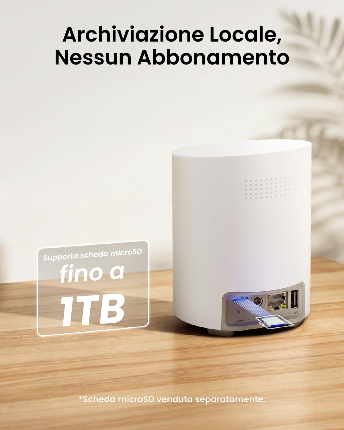 Reolink Home Hub Mini, Centro di Sicurezza All-in-One con Archiviazione Locale, Wi-Fi Dual-Band 2,4/5 GHz, Crittografia AES-128 di Livello Bancario, Accesso Remoto, Riproduzione Intelligente