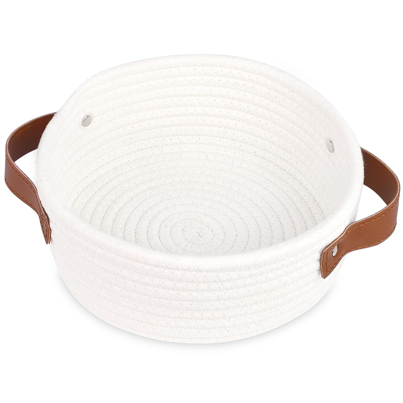 Kalakriti Cesto Portaoggetti In Corda Di Cotone Intrecciato - Beige E Bianco - 30,5x22,9x10,2 Cm - Confezione Da 2 - 2