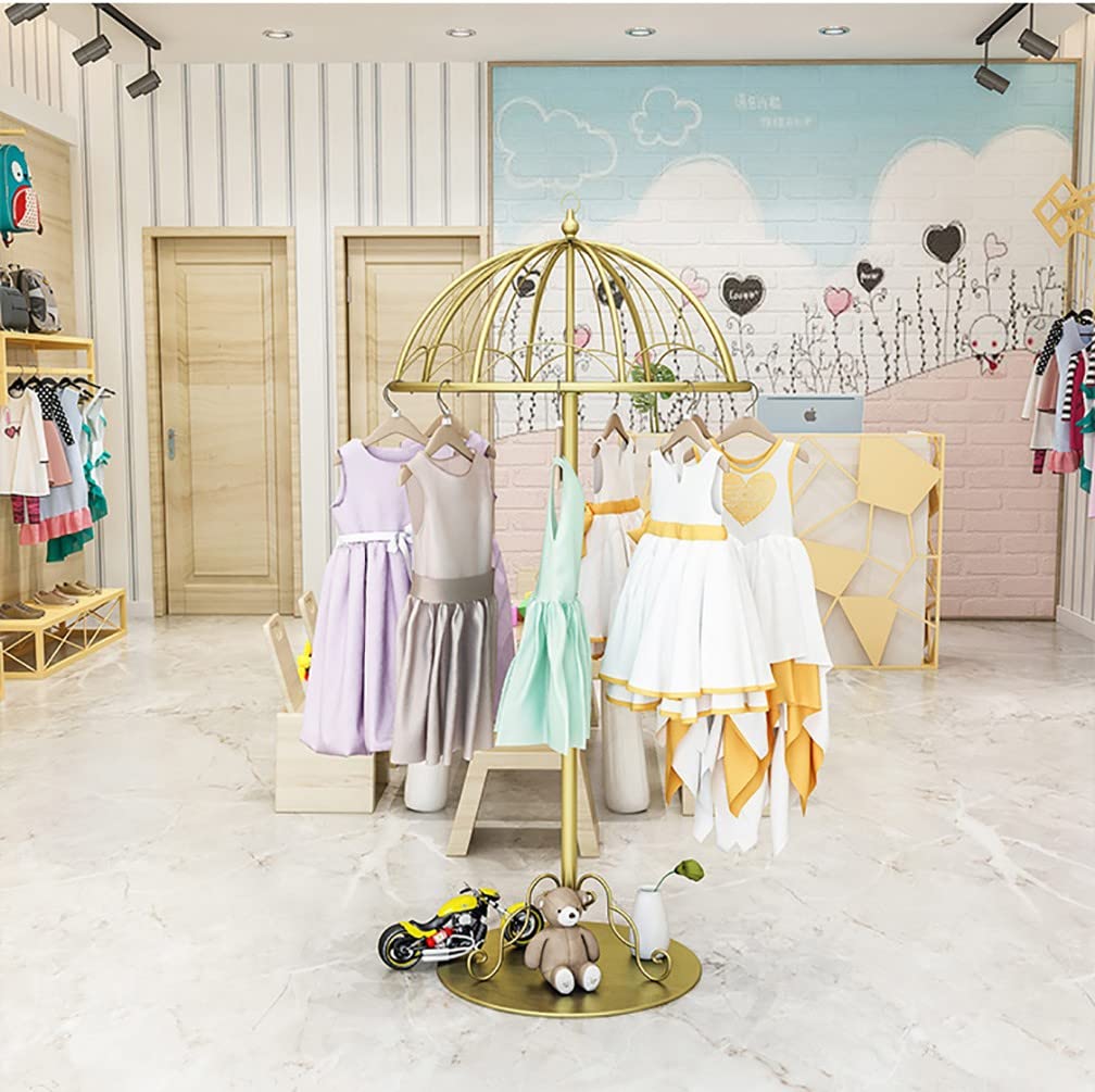 Amazon｜ナノゴールド洋服レール傘型洋服ディスプレイラック子供服店用