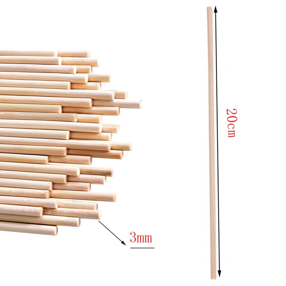 100 Stück Bambus Holzstäbe 20cm - Natur Bastelholz Für DIY Projekte