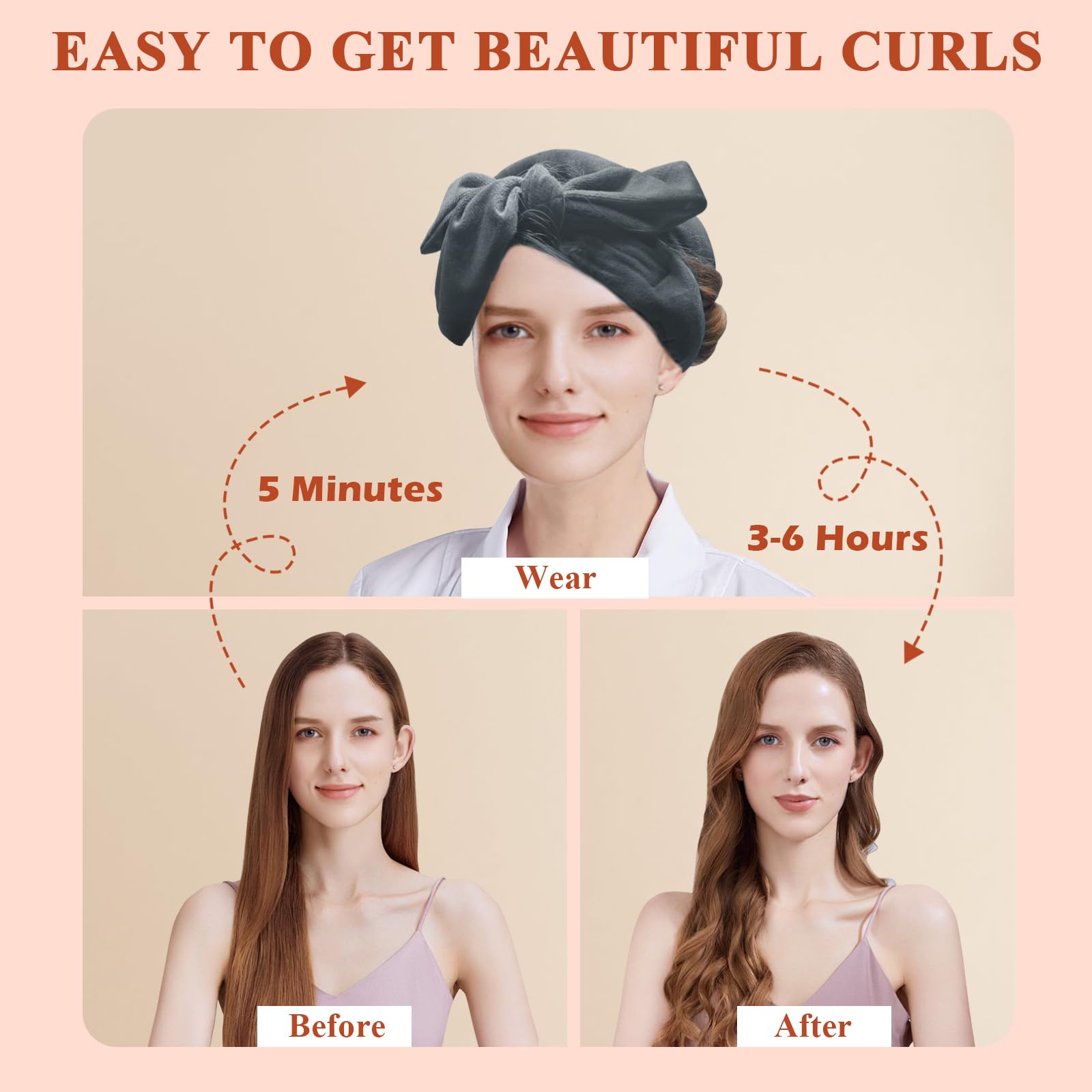 weiwei Heatless Curlers Headband, Heatless Overnight Curls Hair Curlers No Heat, 70" Soft No Heat Hair Curlers - Image 4