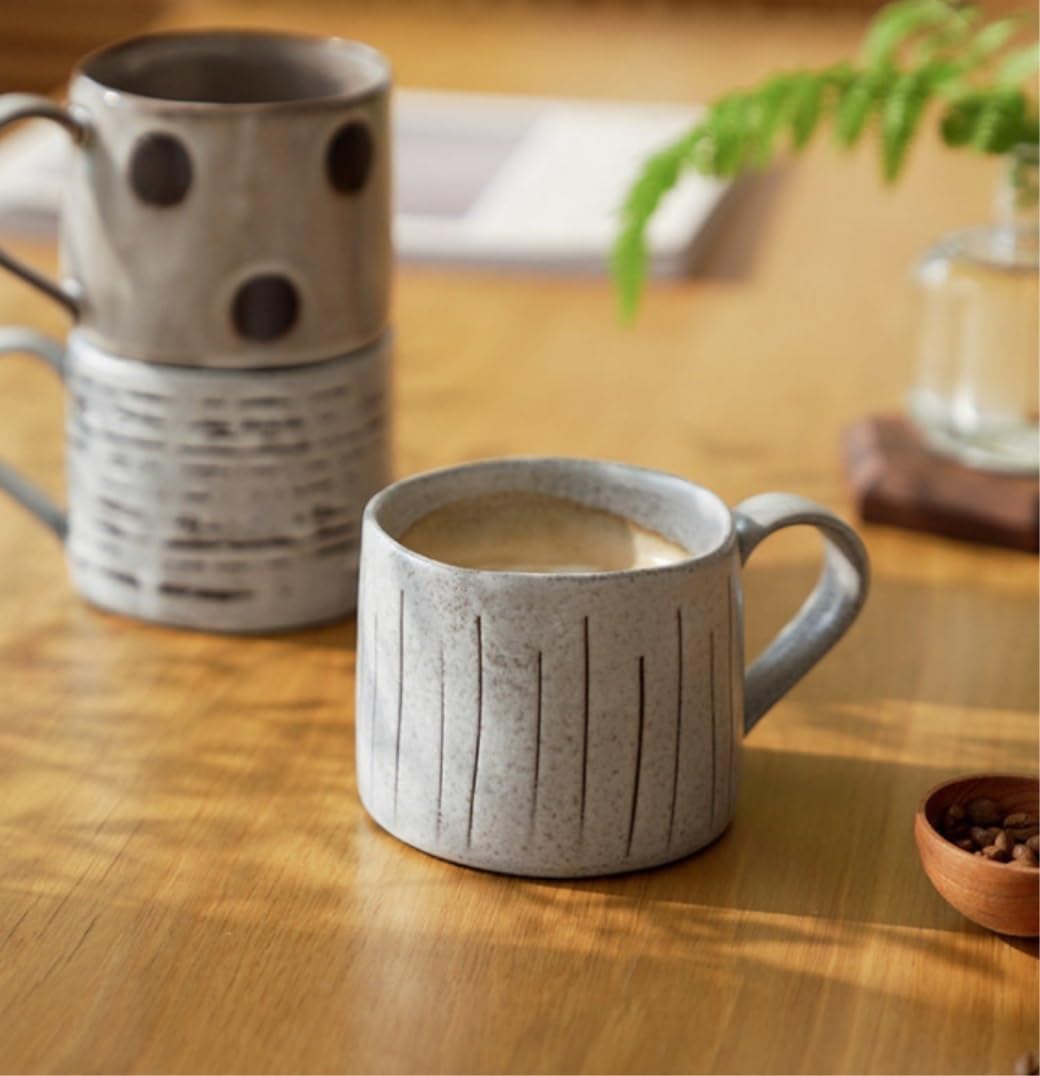Tazas de Té Tazas Desayuno Tazas Taza De Café Creativa Oficina Cerámica Pareja Taza Retro Hogar Taza para Beber Adecuado para Colegas Tazas Tazas de Cafe (Color : A, Size : 350ml)