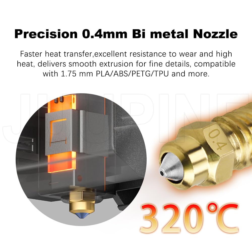 for ELEGOO Centauri Carbon Hotend Kit (3pcs), Pre-Installed 0.2mm/0.4mm/0.6mm Brass Hardened Steel Nozzle, Extruder kit Has Pre-Installed Heat Sink,with 3PK Silicone Socks and 3PK Nozzle Wipes