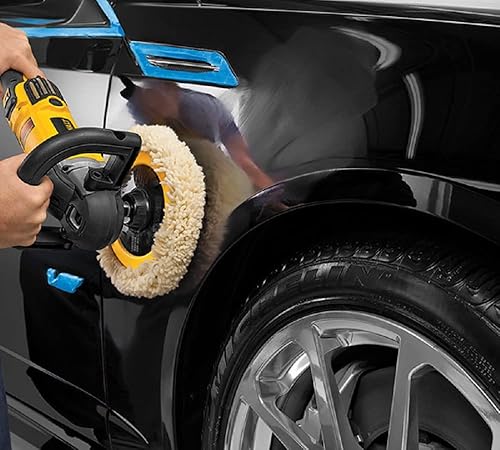 Miniatura 5 de Woolous Almohadilla de pulido de lana de 7 pulgadas - 100% lana de cordero torcida para pulir pulido compuesto con gancho y bucle para detalles de