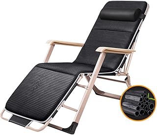 Gravity Cadeira reclinável para sala de estar e varanda | Cadeiras de praia reclináveis para jardim de pátio para adultos | Cadeiras dobráveis ao ar livre, preto belo cenário