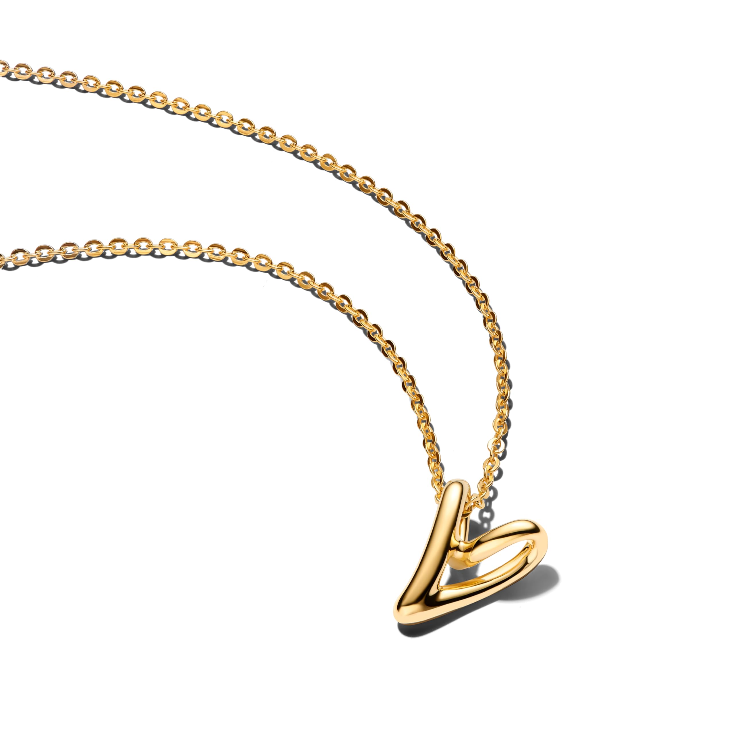 Pandora Kette mit Anhänger | Herz-Anhänger, Ankerkette, Gold, Motiv Liebe